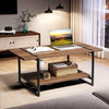 40''Coffee Table with Storage Shelf,Rustic Farmhouse Sofa Table for Small Spaces