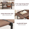 Metal Frame Center Table 2-Tier Farmhouse 41'' Large Coffee Table with Storage