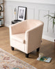 Tub Arm Chair Cream Velvet Luxury Statement Rivet Comfy Accent Armchair