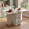 Foldable Dinner Table with Wheels and Storage Shelf Space Saving Dining Eaoqoxyp