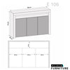 TV Unit | 155cm Sideboard | Cabinet | Cupboard | White High Gloss Doors Free LED