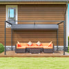 4 x 3m Metal Pergola Gazebo Patio Sun Shelter Retractable Canopy Grey