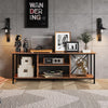 Industrial TV Stand with Charging Stati Entertainment Unit for TVs up to 65"