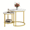 Nesting Coffee Tables Set of 2 Round Stacking Sofa Side Tables Bed/Living