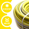 30M GARDEN HOSE PIPE REEL & FITTINGS REINFORCED TOUGH OUTDOOR HOSEPIPE Yellow