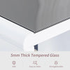 Nest of 3 Tables Grey Tempered Glass Top White High Gloss Side End Coffee Home