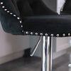 Velvet Swivel Bar Stools Set of 2 Swivel Kitchen Barstools Bar Chairs Grey Black