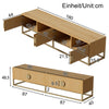 180cm TV Media Stand Unit w/ Wood Grain, 4 Cabinet Doors & Semi-Circular Handles