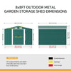 8x8 FT Peak Roof Steel Storage Shed, Pre-drilled Steel Panels, Outdoor Tool Shed
