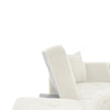 Fabric Sofa Bed Love Seat Sofa Settee Couch with Metal Legs & Cushions White