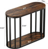 2-Tier End Table for Living Room, Industrial Narrow Side Table with Metal Frame