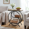 3-Tier Industrial End Table, Rustic Small Rectangle Side Table for Living Room