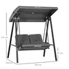 2 Seater Garden Swing Chair Outdoor Yard Patio Canopy Hammock Bench Loveseat