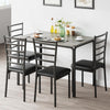 5PCS Wooden Dining Table Set for 4,Kitchen Table&Chairs Set w/Upholstered Seats
