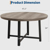 47In Round Dining Table,Kitchen Table for 4 to 6 People with Sturdy Metal Frame