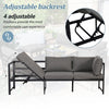 Garden Furniture Set Metal 7 Seater Outdoor Dining Table and Sofa with Cushions