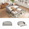 Upholstered Bed 3ft Single Bed Frame 90x190 cm Daybed with Trundle Bed Guest Bed