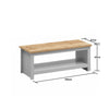 Light Grey Coffee Table Living Room Modern Solid with Storage Shelf