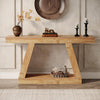 55-Inch Farmhouse Console Table, Rustic Sofa Table with Storage for Living Room