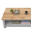 Light Grey Coffee Table Living Room Modern Solid with Storage Shelf