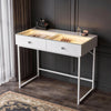 Dressing Table with 2 Drawers and LED Light Strip Hollywood Makeup Vanity Desk