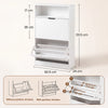 2 Drawer Shoe Cabinet with Shelf Slim Space-Saving Storage,White for 10+ Pairs