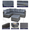 6 Seater Rattan Garden Corner Sofa Set Outdoor Furniture Grey Thick Cushions