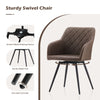2 Swivel Faux Leather Dining Chairs Rotatable Metal Legs Kitchen Chairs Modern