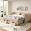 3FT Single Daybed, Single Guest Bed Sofa Bed with Trundle and 2 Storage Drawers