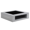 Cyndy High Gloss Coffee Table In Grey With Black Glass Top