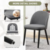 2 Pack Linen Upholstered Dining Chairs with Cushioned Seats and Curved Backrest