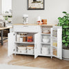 Kitchen Island Rolling Storage Trolley w/ Drop Leaf, Drawer & Spice Racks, White