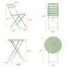 3PCS Dining Table Set Metal Table 2 Chairs Compact Space Saving Kitchen Bistro
