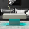 LED Coffee Table with LED Lights Center Cocktail Table for Living Room Grey New