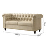 Large 2 seater Chesterfield Style Button Sofa Couch Linen Fabric Settee Victoria