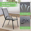Stackable Garden Chairs Set of 4 Outdoor Patio Furniture Weather-Resistant Grey