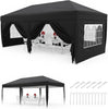 3x6m Heavy Duty Gazebo Marquee Canopy Outdoor Garden Party Wedding Tent Black