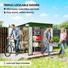 Outdoor Storage Shed, 7.5 x 4.3ft Metal Garden Shed, Green