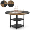 120 cm Round Wooden Kitchen Table Dining Table for 4-6 People-Black