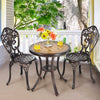Outdoor Patio Table and Chairs Furniture 3-Piece Patio Bistro Set-Red Copper