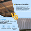 2.4x3.6m Metal Lean-to Gazebo Wall Mounted Iron Hardtop Pergola Heavy Duty