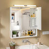 Bathroom Mirror Cabinet with Shaver Socket & Door & Open Compartment & LED Vdlod