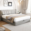 Super King Bed 180x200cm w/ LED Lighting, Hydraulic Storage & USB Charging, Grey