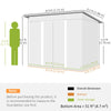 9 x 6.5ft Garden Shed Storage Tool organiser with Sliding Door Vent, Light Grey