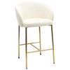 Set of 4 Cream Upholstered Kitchen Stools with Brass Legs and B BUN/COA007/93867