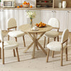 90CM Wood Dining Table Round Kitchen Table for 2-4 People-Brown