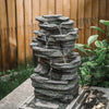 Stone Fountain Water Feature LED Lights Polyresin Statues Outdoor Indoor Decor