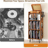 Record Player Stand, 4-Tier Vinyl Record Storage Cabinet Holds up to 300+ Albums