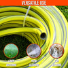 30M GARDEN HOSE PIPE REEL & FITTINGS REINFORCED TOUGH OUTDOOR HOSEPIPE Yellow
