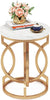 Modern Round End Table with Thick Faux Marble Top, Side Table Cocktail Table